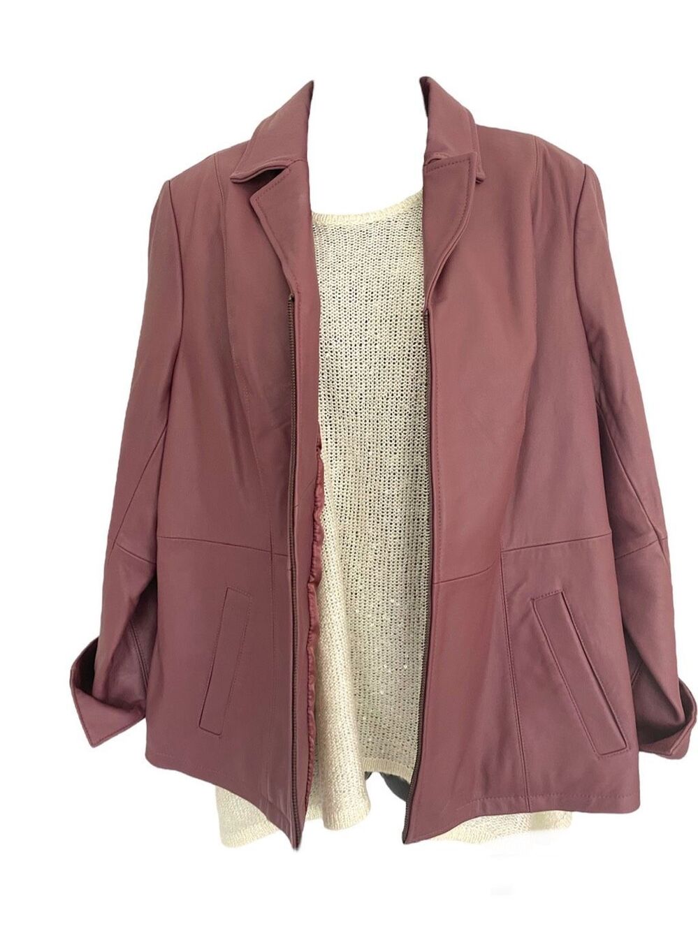 d & Co Real Leather Jacket Sz L